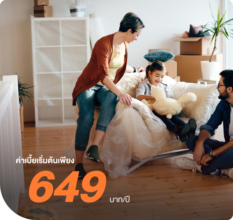 Father mother and their child look like a happy family in their condo. maybe?